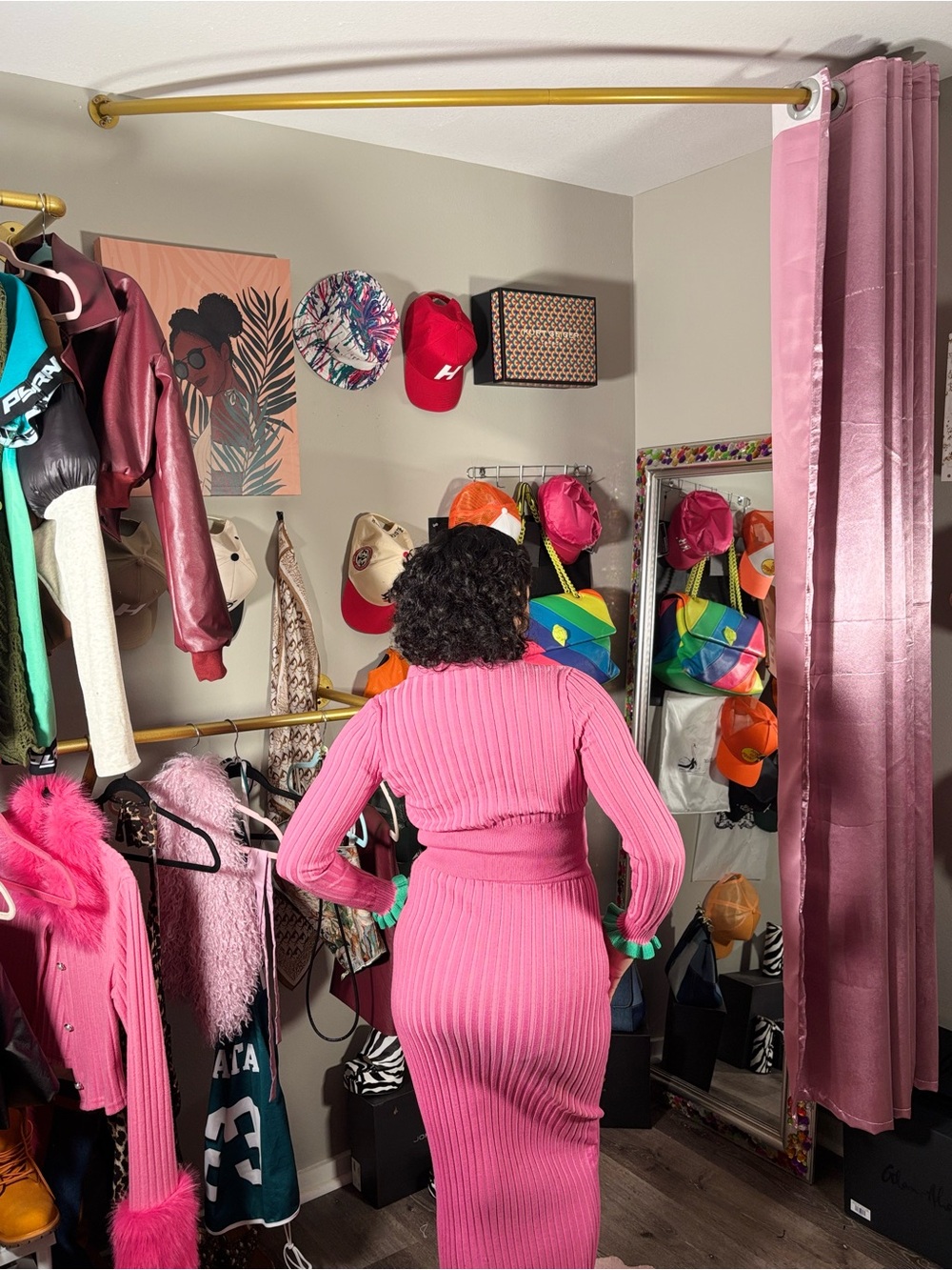 Pink Ribbed Two-Piece Cutout Knit Set - Picture 4 of 4